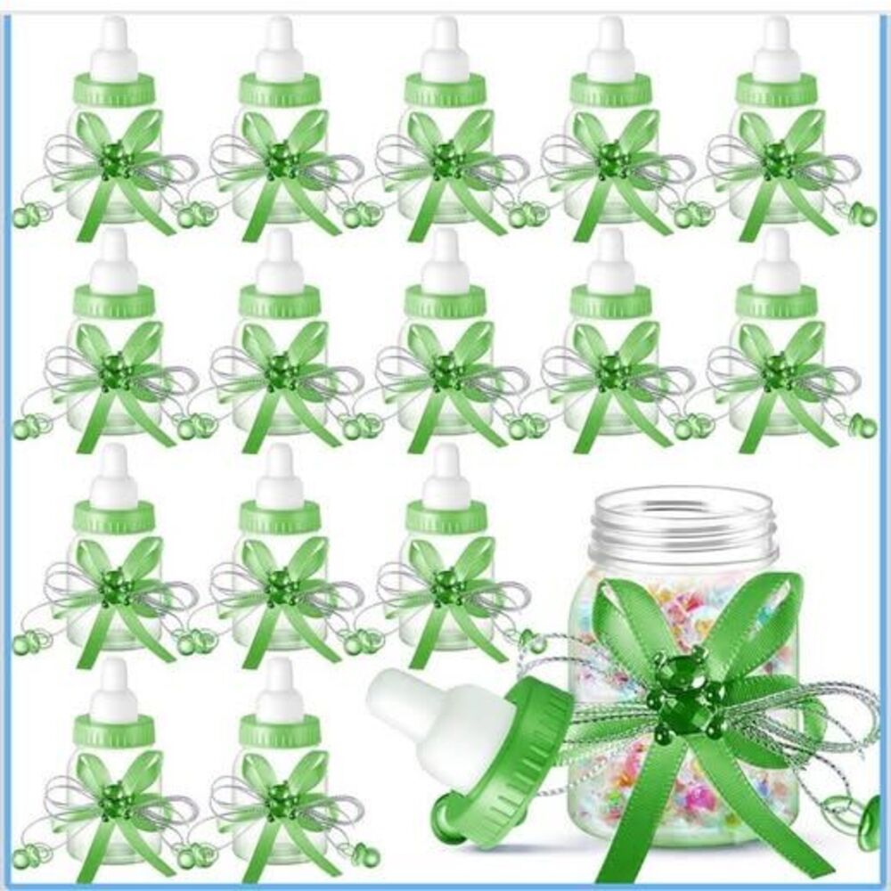 48 Pack Green Mini Baby Shower Bottle Party Favors